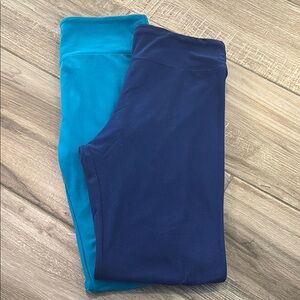 Luluroe Blue and Teal Leggings. One size, great condition, buttery soft